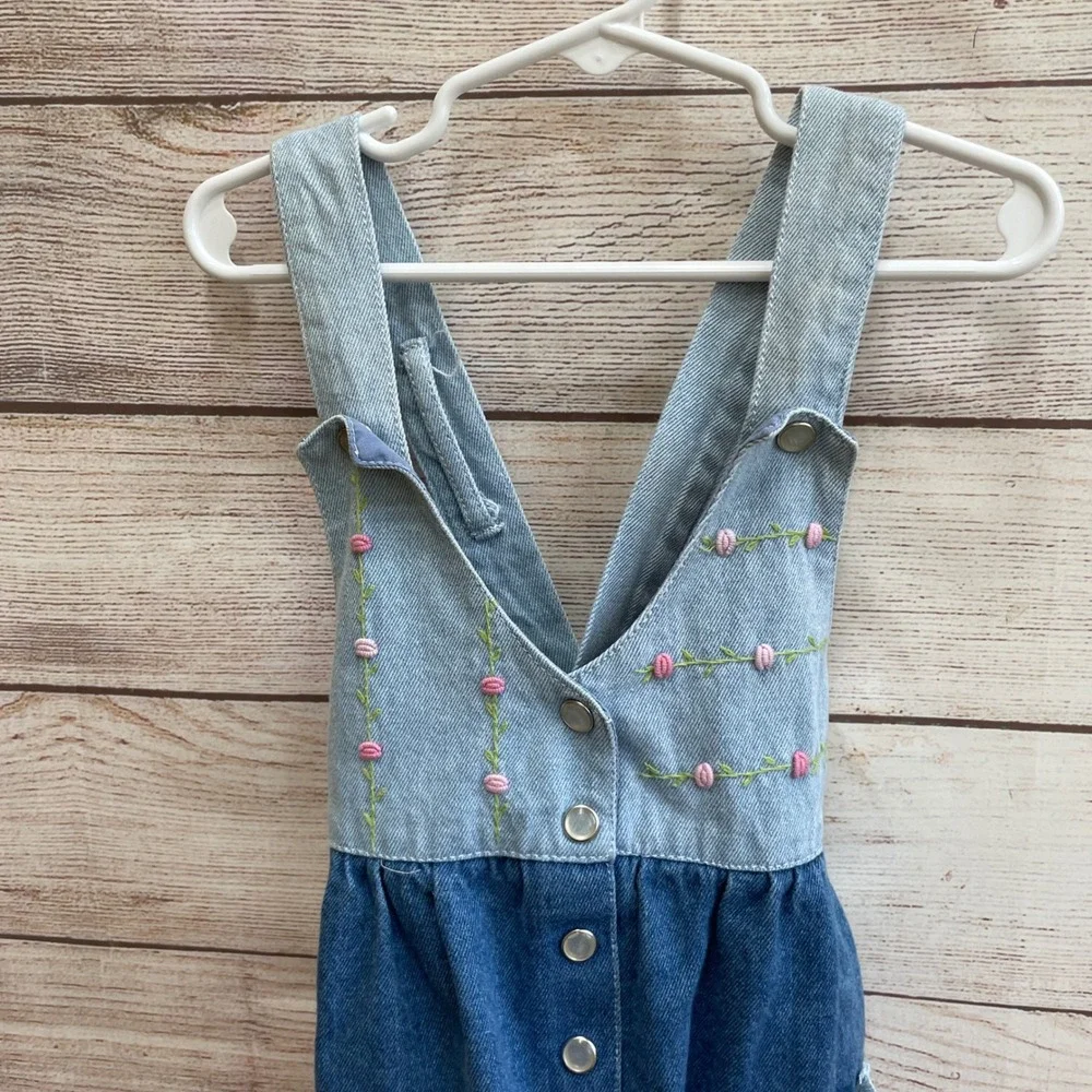 VINTAGE‎ EMBROIDERED DENIM OVERALLS